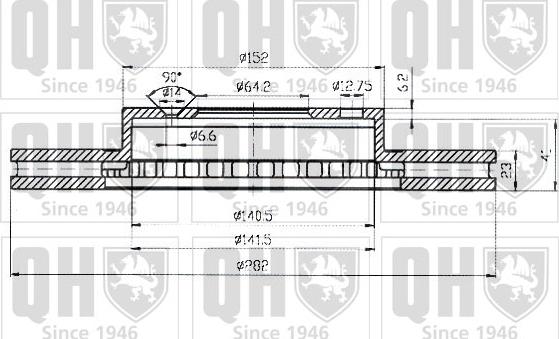 Quinton Hazell BDC4374 - Тормозной диск avtokuzovplus.com.ua