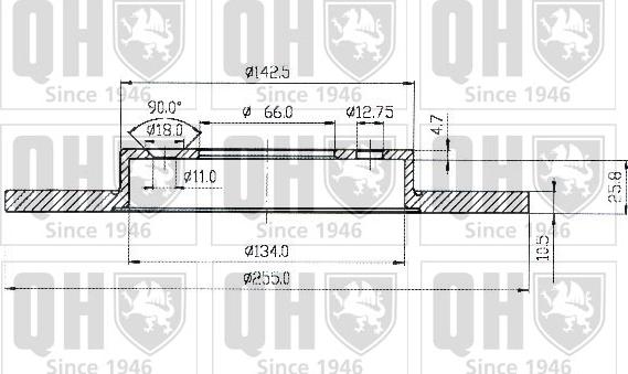 Quinton Hazell BDC4401 - Гальмівний диск autocars.com.ua