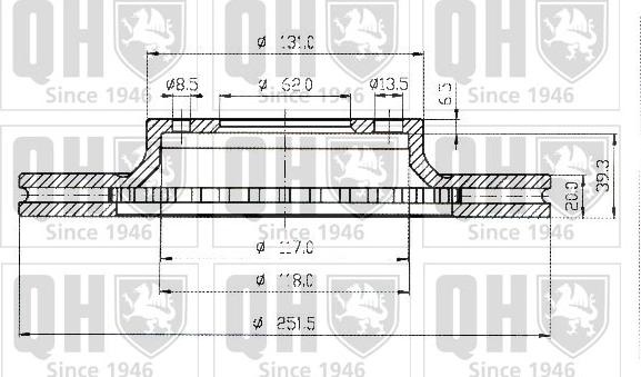 Quinton Hazell BDC4409 - Гальмівний диск autocars.com.ua