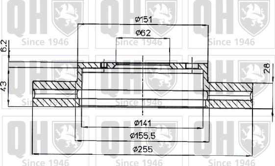 Quinton Hazell BDC4416 - Гальмівний диск autocars.com.ua