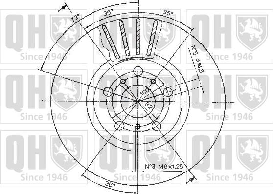 Quinton Hazell BDC4423 - Тормозной диск avtokuzovplus.com.ua