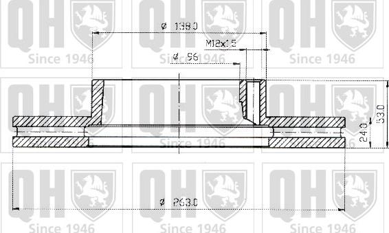 Quinton Hazell BDC4426 - Гальмівний диск autocars.com.ua