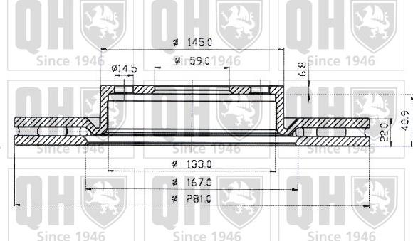 Quinton Hazell BDC4500 - Гальмівний диск autocars.com.ua