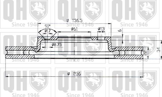 Quinton Hazell BDC4504 - Тормозной диск avtokuzovplus.com.ua