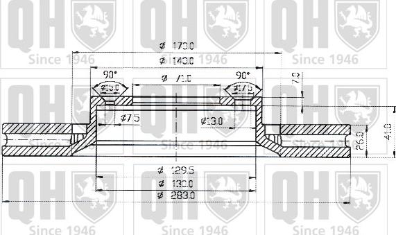 Quinton Hazell BDC4507 - Тормозной диск avtokuzovplus.com.ua