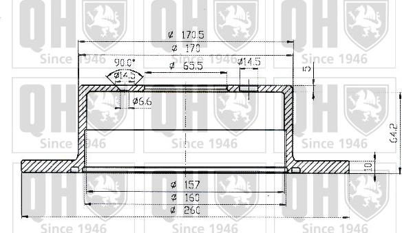 Quinton Hazell BDC4556 - Тормозной диск avtokuzovplus.com.ua