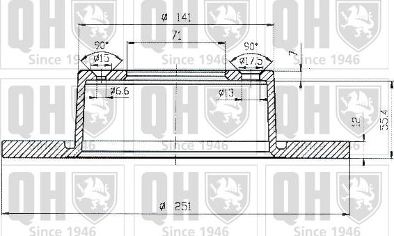 Quinton Hazell BDC4605 - Тормозной диск avtokuzovplus.com.ua