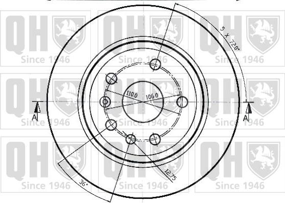 Quinton Hazell BDC4635 - Тормозной диск avtokuzovplus.com.ua