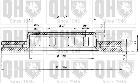 Quinton Hazell BDC4638 - Тормозной диск avtokuzovplus.com.ua