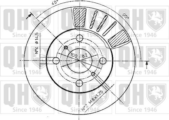 Quinton Hazell BDC4645 - Тормозной диск avtokuzovplus.com.ua