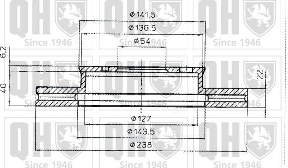 Quinton Hazell BDC4645 - Тормозной диск avtokuzovplus.com.ua