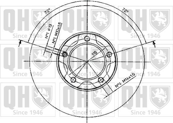 Quinton Hazell BDC4725 - Гальмівний диск autocars.com.ua