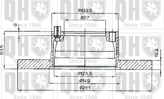 Quinton Hazell BDC4725 - Тормозной диск avtokuzovplus.com.ua