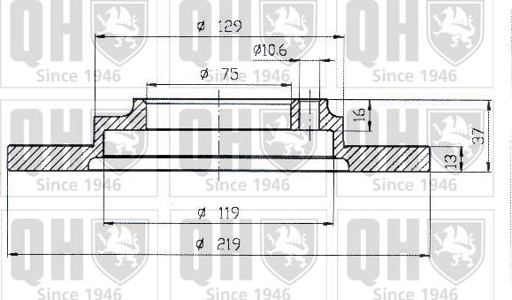 Quinton Hazell BDC4748 - Гальмівний диск autocars.com.ua