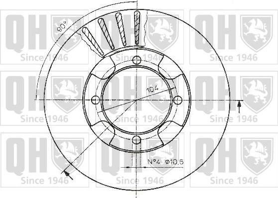 Quinton Hazell BDC4793 - Тормозной диск avtokuzovplus.com.ua