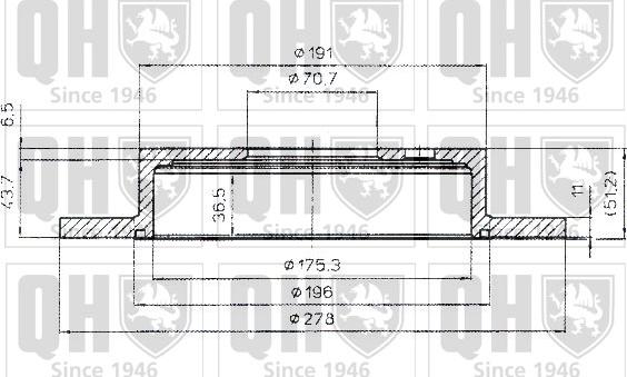 Quinton Hazell BDC4798 - Тормозной диск avtokuzovplus.com.ua