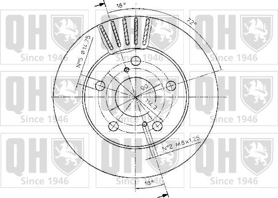 Quinton Hazell BDC4849 - Гальмівний диск autocars.com.ua