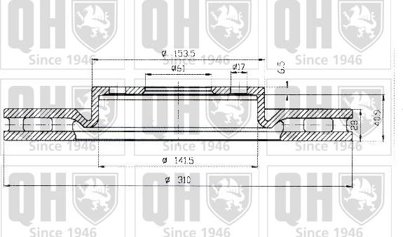 Quinton Hazell BDC5158 - Гальмівний диск autocars.com.ua