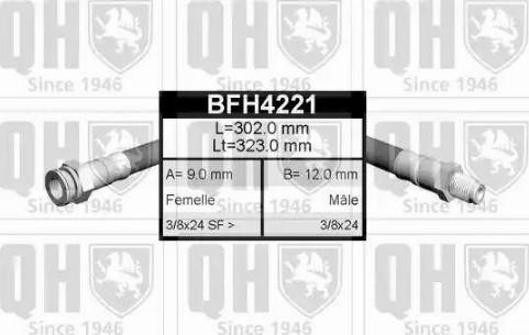 Quinton Hazell BFH4221 - Гальмівний шланг autocars.com.ua