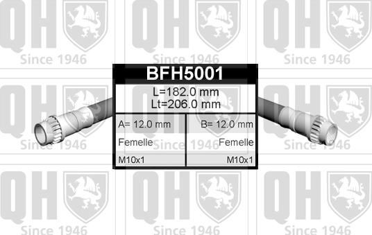 Quinton Hazell BFH5001 - Тормозной шланг autodnr.net