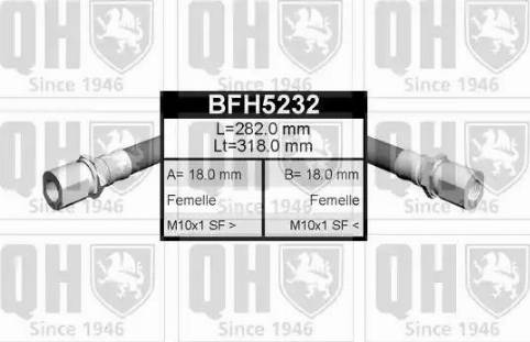 Quinton Hazell BFH5232 - Гальмівний шланг autocars.com.ua