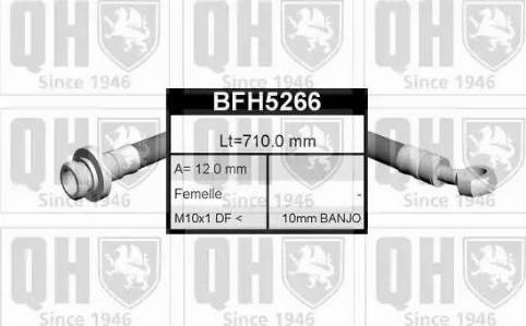 Quinton Hazell BFH5266 - Гальмівний шланг autocars.com.ua