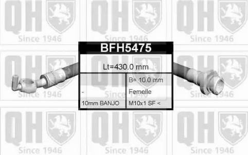 Quinton Hazell BFH5475 - Гальмівний шланг autocars.com.ua