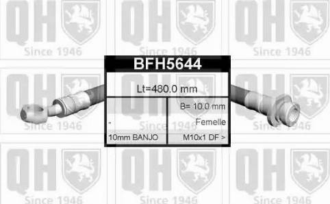 Quinton Hazell BFH5644 - Гальмівний шланг autocars.com.ua