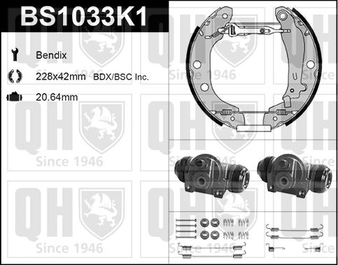 Quinton Hazell BS1033K1 - Комплект гальм, барабанний механізм autocars.com.ua