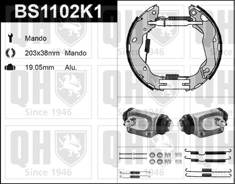 Quinton Hazell BS1102K1 - Комплект гальм, барабанний механізм autocars.com.ua