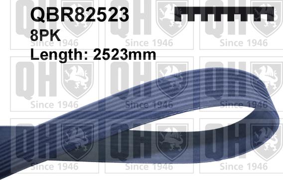 Quinton Hazell QBR82523 - Поликлиновой ремінь autocars.com.ua