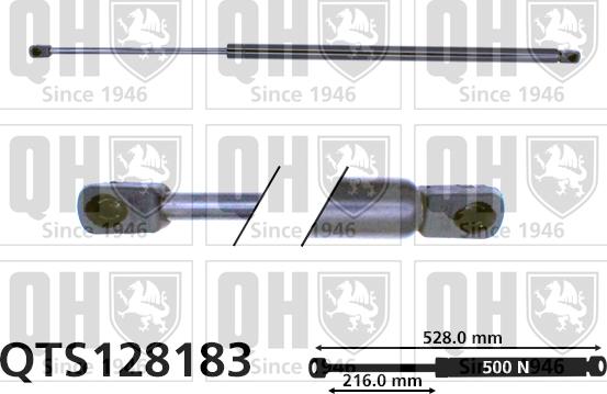Quinton Hazell QTS128183 - Газова пружина, кришка багажник autocars.com.ua