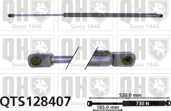 Quinton Hazell QTS128407 - Газовая пружина, упор avtokuzovplus.com.ua