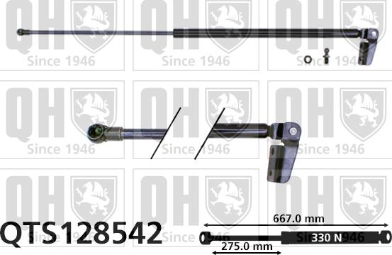 Quinton Hazell QTS128542 - Газова пружина, кришка багажник autocars.com.ua