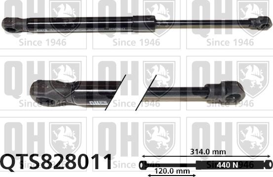 Quinton Hazell QTS828011 - Газовая пружина, капот avtokuzovplus.com.ua