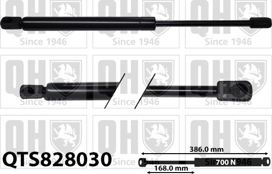 Quinton Hazell QTS828030 - Газова пружина, кришка багажник autocars.com.ua