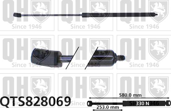 Quinton Hazell QTS828069 - Газовая пружина, капот avtokuzovplus.com.ua