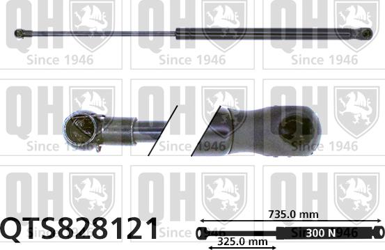 Quinton Hazell QTS828121 - Газова пружина, капот autocars.com.ua