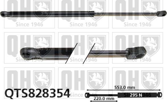 Quinton Hazell QTS828354 - Газовая пружина, капот avtokuzovplus.com.ua