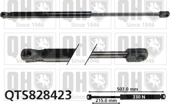 Quinton Hazell QTS828423 - Газова пружина, кришка багажник autocars.com.ua