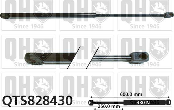 Quinton Hazell QTS828430 - Газова пружина, кришка багажник autocars.com.ua