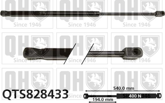 Quinton Hazell QTS828433 - Газовая пружина, упор avtokuzovplus.com.ua