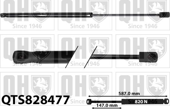 Quinton Hazell QTS828477 - Газова пружина, кришка багажник autocars.com.ua