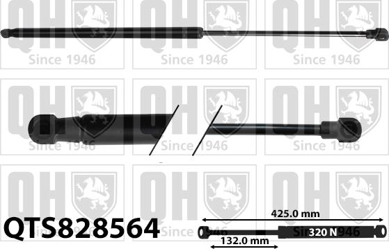 Quinton Hazell QTS828564 - Газова пружина, кришка багажник autocars.com.ua