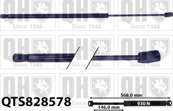 Quinton Hazell QTS828578 - Газова пружина, кришка багажник autocars.com.ua
