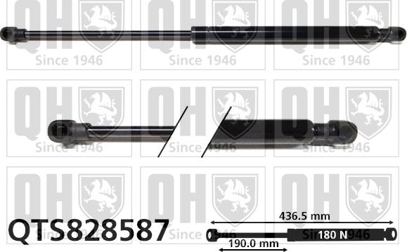 Quinton Hazell QTS828587 - Газова пружина, кришка багажник autocars.com.ua