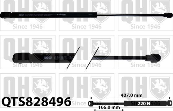 Quinton Hazell QTS828596 - Газовая пружина, упор avtokuzovplus.com.ua