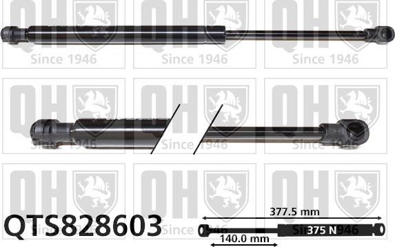 Quinton Hazell QTS828603 - Газова пружина, кришка багажник autocars.com.ua