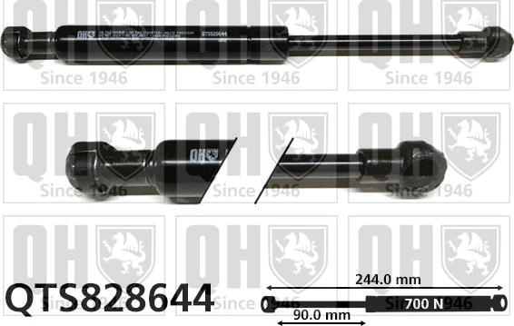 Quinton Hazell QTS828644 - Газовая пружина, капот autodnr.net