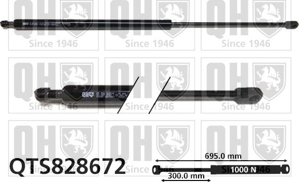 Quinton Hazell QTS828672 - Газова пружина, кришка багажник autocars.com.ua
